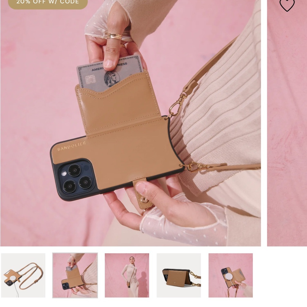 iPhone 15Pro MagSafe Bandolier Tan Leather iPhone Case with Card Slot